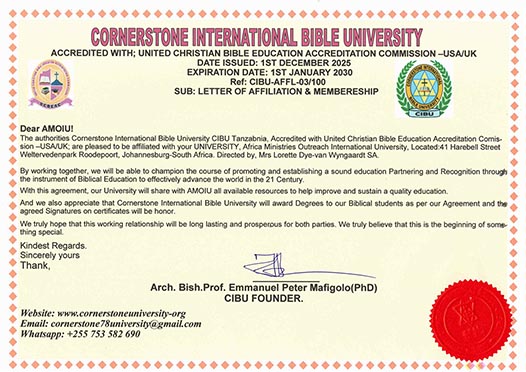 AMO - South Africa NPO Accreditation certificate